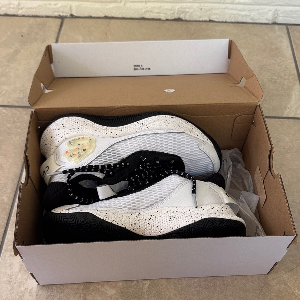 Under Armour Black and White Kids Sneakers